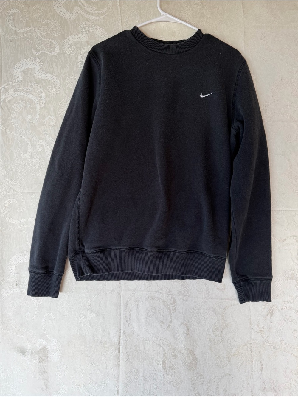 Nike Black Crewneck Sweatshirt with Small White Swoosh Logo